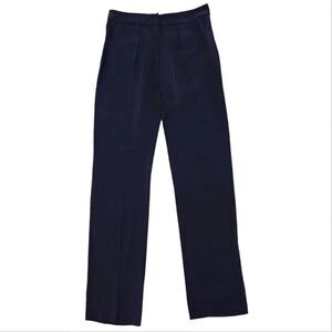 Anthropologie Daughters Of Liberation Cupro Blend Blue Straight Leg Pants Sz 4